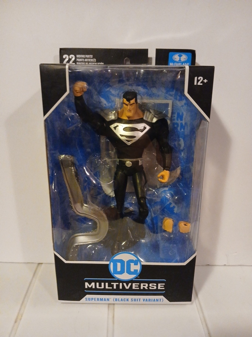 Superman Black Suit Action Figure - Black Mcfarlane 7" Animated Series
